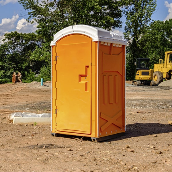 how often are the portable restrooms cleaned and serviced during a rental period in Pease Minnesota